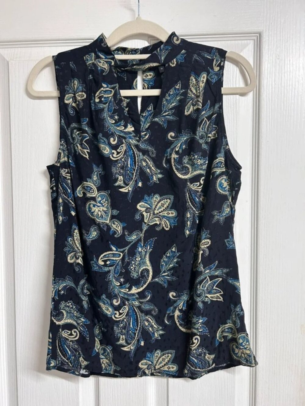 Navy Next Paisley Sleeveless Blouse Women
